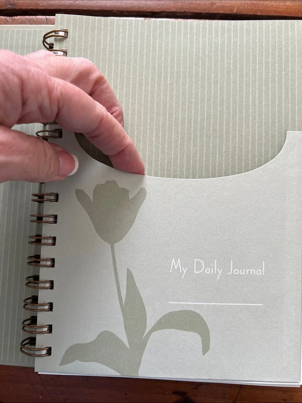 Daily Journal - Pink Tulip Spiral Notebook. 8.5” x 6”